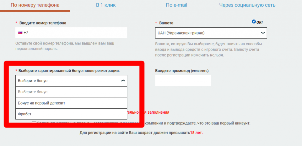 Поле куда нужно вводить промокод мелбет